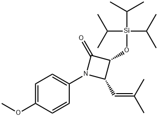 (3R,4S)-1-(4-Methoxyphenyl)-4-(2-methylpropenyl)-3-triisopropylsilyloxy-azetidin-2-one Structure