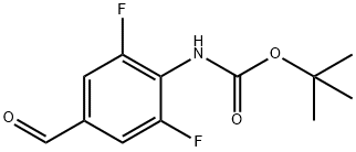 Carbamic acid, N-(2,6-difluoro-4-formylphenyl)-, 1,1-dimethylethyl ester Structure