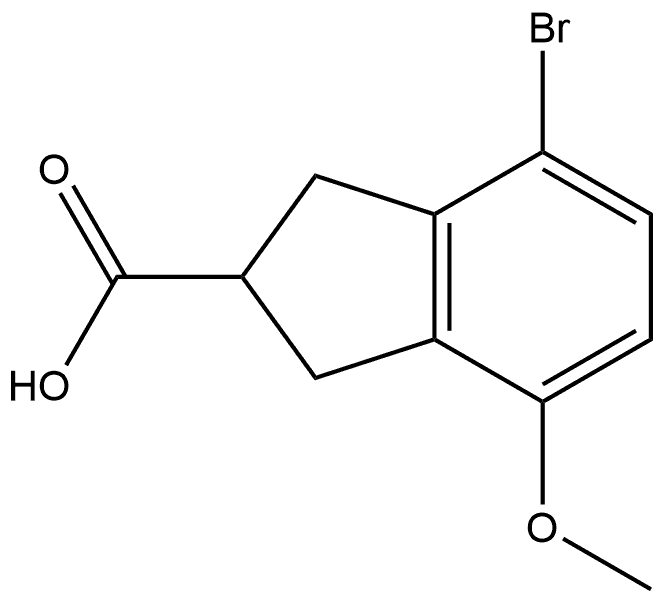 4-bromo-7-methoxy-2,3-dihydro-1H-indene-2-carboxylic acid Structure