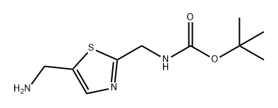 Carbamic acid, N-[[5-(aminomethyl)-2-thiazolyl]methyl]-, 1,1-dimethylethyl ester 化学構造式