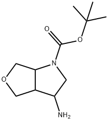 1H-Furo[3,4-b]pyrrole-1-carboxylic acid, 3-aminohexahydro-, 1,1-dimethylethyl ester Struktur