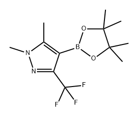 1,5-二甲基-4-(4,4,5,5-四甲基-1,3,2-二氧硼杂环戊烷-2-基)-3-(三氟甲基)-1H-吡唑, 1782971-67-8, 结构式