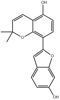 2H-1-Benzopyran-5-ol, 8-(6-hydroxy-2-benzofuranyl)-2,2-dimethyl- 结构式