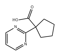 Cyclopentanecarboxylic acid, 1-(2-pyrimidinyl)- Structure