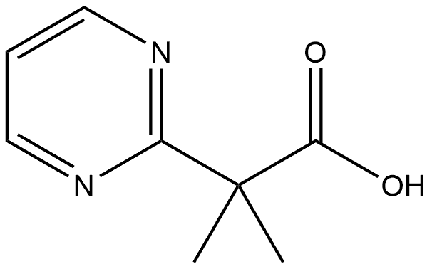 2-Pyrimidineacetic acid, α,α-dimethyl- 化学構造式