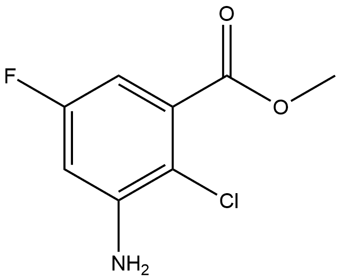 3-氨基-2-氯-5-氟苯甲酸甲酯 结构式