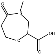 4-methyl-5-oxo-1,4-oxazepane-2-carboxylic acid Struktur