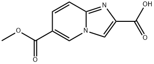 6-(甲氧羰基)咪唑并[1,2-A]吡啶-2-羧酸, 1784028-70-1, 结构式