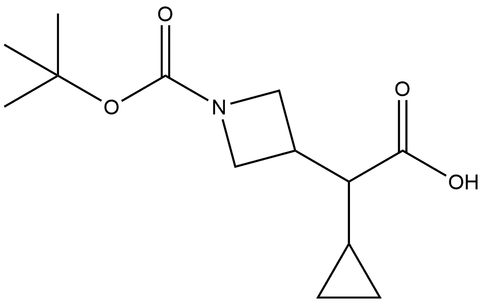 3-Azetidineacetic acid, α-cyclopropyl-1-[(1,1-dimethylethoxy)carbonyl]- Struktur