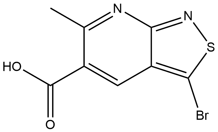 3-溴-6-甲基异噻唑[3,4-B]吡啶-5-羧酸 结构式