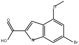 1H-Indole-2-carboxylic acid, 6-bromo-4-methoxy- Structure