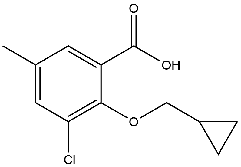 3-Chloro-2-(cyclopropylmethoxy)-5-methylbenzoic acid Structure