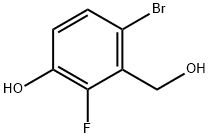 Benzenemethanol, 6-bromo-2-fluoro-3-hydroxy- Structure