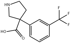 3-Pyrrolidinecarboxylic acid, 3-[3-(trifluoromethyl)phenyl]- Structure