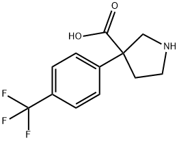 3-Pyrrolidinecarboxylic acid, 3-[4-(trifluoromethyl)phenyl]- Structure