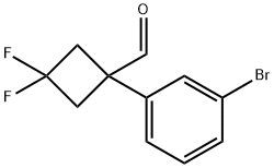 Cyclobutanecarboxaldehyde, 1-(3-bromophenyl)-3,3-difluoro- Struktur