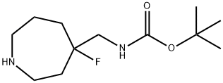 1,1-Dimethylethyl N-[(4-fluorohexahydro-1H-azepin-4-yl)methyl]carbamate Struktur
