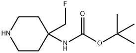 Carbamic acid, N-[4-(fluoromethyl)-4-piperidinyl]-, 1,1-dimethylethyl ester Struktur