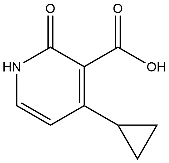 4-Cyclopropyl-2-oxo-1,2-dihydropyridine-3-carboxylic acid 化学構造式