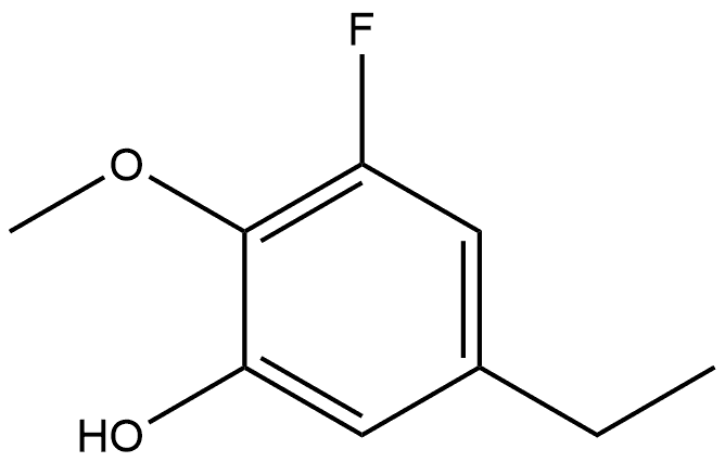 5-Ethyl-3-fluoro-2-methoxyphenol 化学構造式