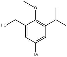 (5-bromo-3-isopropyl-2-methoxyphenyl)methanol 化学構造式