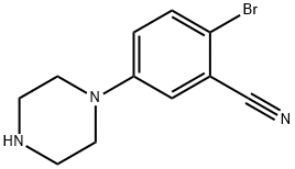 2-bromo-5-(piperazin-1-yl)benzonitrile Struktur