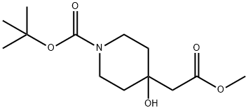 Methyl 1-[(1,1-dimethylethoxy)carbonyl]-4-hydroxy-4-piperidineacetate Structure