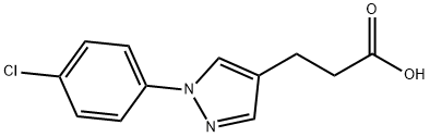 JR-14133, 3-(1-(4-Chlorophenyl)-1H-pyrazol-4-yl)propanoic acid, 97% Structure