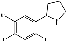 2-(5-bromo-2,4-difluorophenyl)pyrrolidine 化学構造式