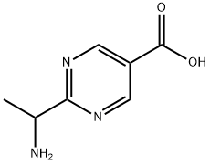 5-Pyrimidinecarboxylic acid, 2-(1-aminoethyl)- Struktur