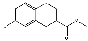 2H-1-Benzopyran-3-carboxylic acid, 3,4-dihydro-6-hydroxy-, methyl ester Struktur