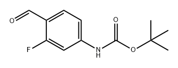 Carbamic acid, N-(3-fluoro-4-formylphenyl)-, 1,1-dimethylethyl ester Structure