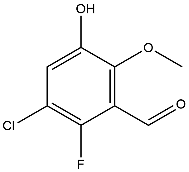 3-chloro-2-fluoro-5-hydroxy-6-methoxybenzaldehyde Structure