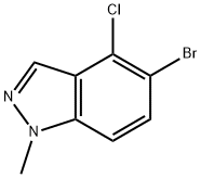 5-Bromo-4-chloro-1-methyl-1H-indazole 化学構造式