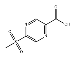 2-Pyrazinecarboxylic acid, 5-(methylsulfonyl)- Struktur