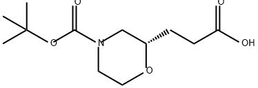 (S)-3-(4-(叔丁氧羰基)吗啉-2-基)丙酸 结构式