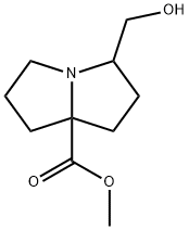 1H-Pyrrolizine-7a(5H)-carboxylic acid, tetrahydro-3-(hydroxymethyl)-, methyl ester 化学構造式
