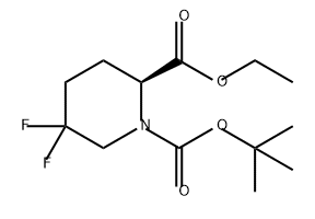 1,2-Piperidinedicarboxylic acid, 5,5-difluoro-, 1-(1,1-dimethylethyl) 2-ethyl ester, (2S)-|1,2-PIPERIDINEDICARBOXYLIC ACID, 5,5-DIFLUORO-, 1-(1,1-DIMETHYLETHYL) 2-ETHYL ESTER, (2S)-