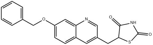 2,4-Thiazolidinedione, 5-[[7-(phenylmethoxy)-3-quinolinyl]methyl]- 化学構造式