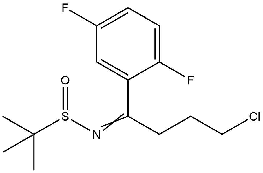 (R,E)-N-(4-chloro-1-(2,5-difluorophenyl)butylidene)-2-methylpropane-2-sulfinamide 化学構造式