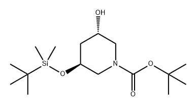 1-Piperidinecarboxylic acid, 3-[[(1,1-dimethylethyl)dimethylsilyl]oxy]-5-hydroxy-, 1,1-dimethylethyl ester, (3S,5S)-|(3S,5S)-3-((叔丁基二甲基硅烷基)氧基)-5-羟基哌啶-1-甲酸叔丁酯