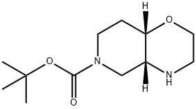 2H-Pyrido[4,3-b]-1,4-oxazine-6(5H)-carboxylic acid, hexahydro-, 1,1-dimethylethyl ester, (4aR,8aS)- Struktur