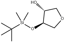 3-Furanol, 4-[[(1,1-dimethylethyl)dimethylsilyl]oxy]tetrahydro-, (3R,4R)- 化学構造式