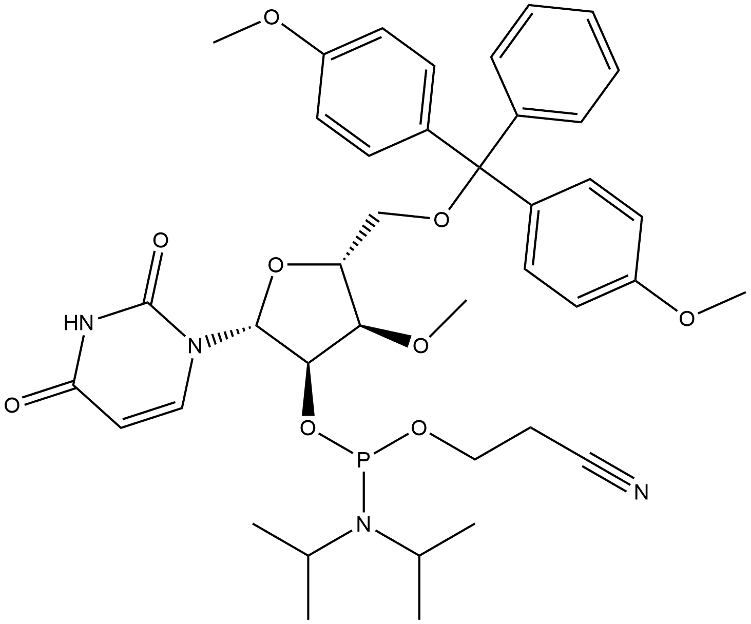 3'-O-Me-U-2'-phosphoramidite Struktur
