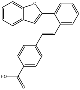 Benzoic acid, 4-[(1E)-2-[2-(2-benzofuranyl)phenyl]ethenyl]- Structure