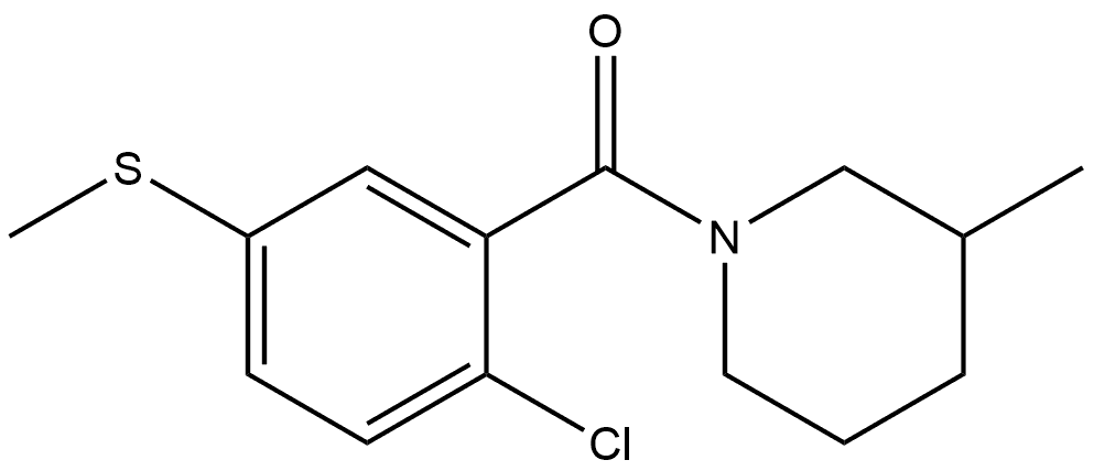 2-Chloro-5-(methylthio)phenyl](3-methyl-1-piperidinyl)methanone Structure