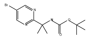 Carbamic acid, N-[1-(5-bromo-2-pyrimidinyl)-1-methylethyl]-, 1,1-dimethylethyl ester 化学構造式