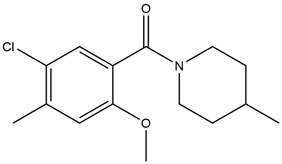 (5-Chloro-2-methoxy-4-methylphenyl)(4-methyl-1-piperidinyl)methanone 结构式