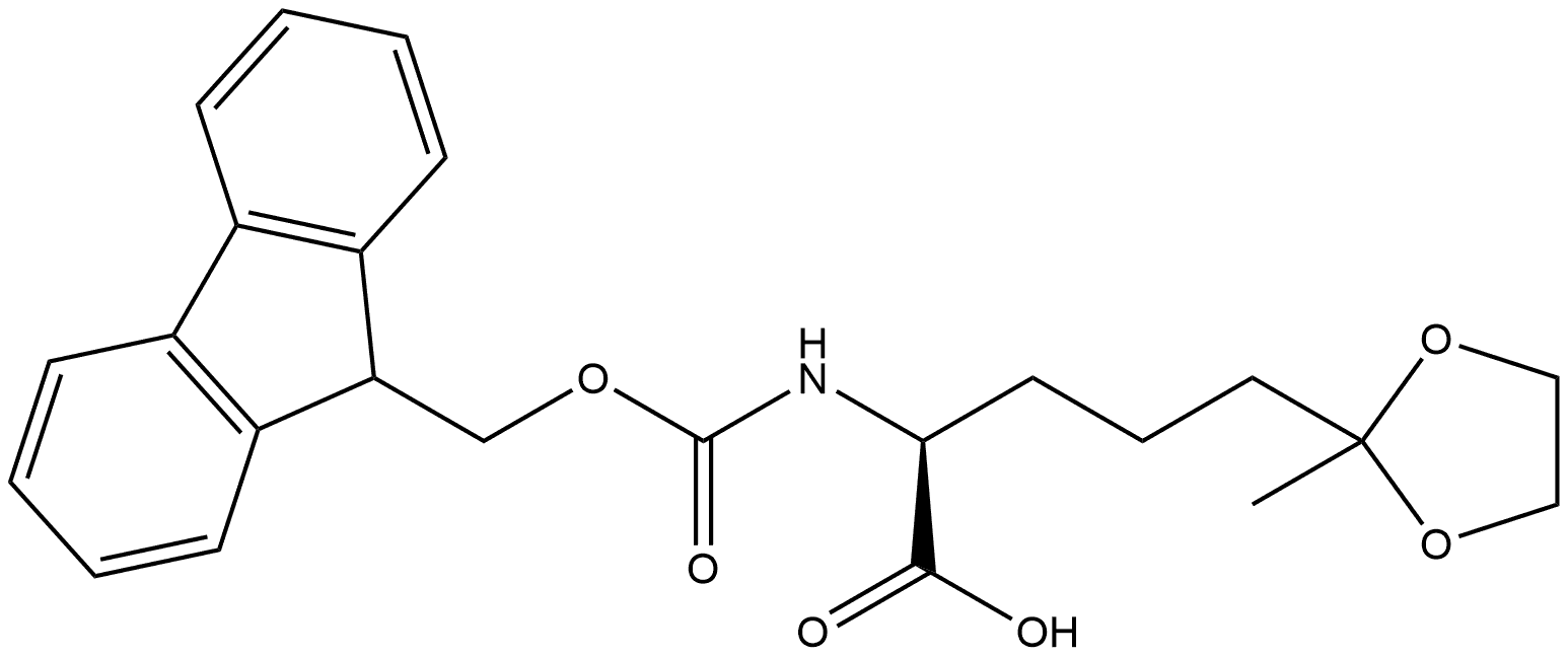 (S)-Fmoc-2-amino-5-(2-methyl-1,3-dioxolan-2-yl)-pentanoic acid Struktur