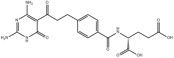 D-Glutamic acid, N-[4-[3-(2,4-diamino-1,6-dihydro-6-oxo-5-pyrimidinyl)-3-oxopropyl]benzoyl]- Structure